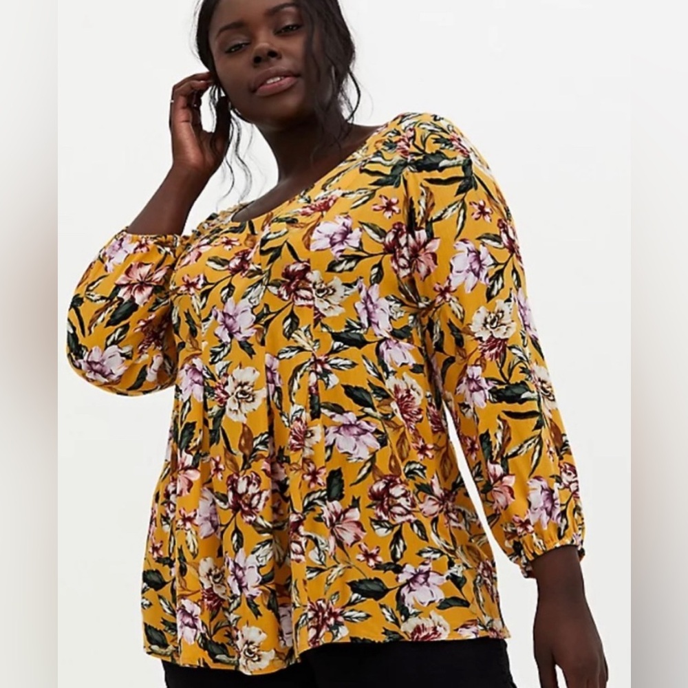 Torrid Fit And Flare Crinkle Gauze Top